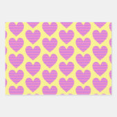 かわいいハートアートレトロスタイルラブ ラッピングペーパーシート (正面2)