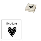 かわいいハートウッドアートスタンプ ラバースタンプ (押印)