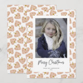 かわいいハートオーナメントフォトクリスマスカード シーズンカード (正面/裏面)