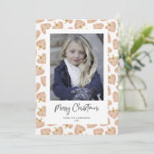 かわいいハートオーナメントフォトクリスマスカード シーズンカード (スタンド正面)