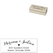 かわいいハートカスタムウェディング差出人住所スタンプ ラバースタンプ (押印)