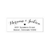 かわいいハートカスタムウェディング差出人住所スタンプ ラバースタンプ (インプリント)