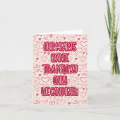 かわいいハートカップル愛バレンタインデー シーズンカード (正面)