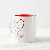 かわいいハートカップル結婚の記念日バレンタイン ツートーンマグカップ (正面左)