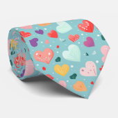 かわいいハートカラフルパターン ネクタイ (ロール)