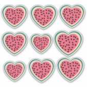 かわいいハートカラフルパレスティナスイカ シール (正面)