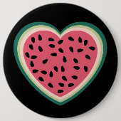 かわいいハートカラフルパレスティナスイカ 缶バッジ (正面)