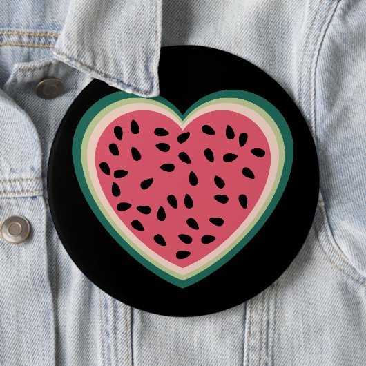 かわいいハートカラフルパレスティナスイカ 缶バッジ (インサイチュ)