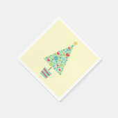 かわいいハートカラフルモダンクリスマスツリー スタンダードカクテルナプキン (角)