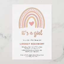 かわいいハートガールボホレインボーベビーシャワーバラ金ゴールド