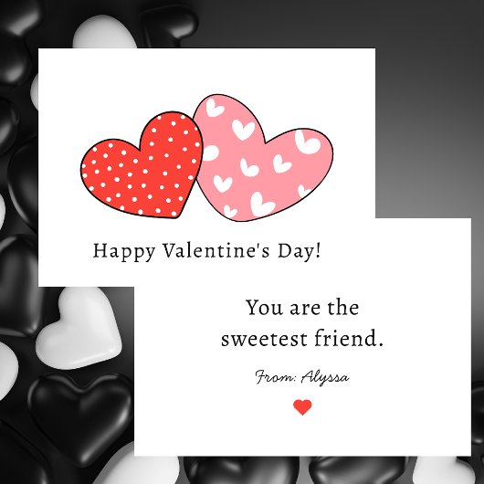 かわいいハートキッズスクールバレンタインカード