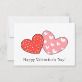 かわいいハートキッズスクールバレンタインカード (正面)