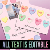 かわいいハートキャンディピンクバレンタインデー シーズンカード