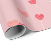 かわいいハートキャンディラッピング紙 ラッピングペーパー (ロールコーナー)