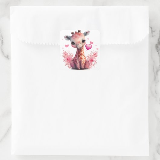 かわいいハートキラフェバレンタイン スクエアシール (バッグ)