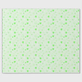 かわいいハートグリーンラッピング紙 ラッピングペーパー (フラット)