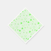 かわいいハートグリーン スタンダードカクテルナプキン (角)