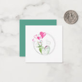 かわいいハートサボテン植物ノートカード ノートカード (正面/裏面インサイチュ)