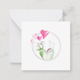 かわいいハートサボテン植物ノートカード ノートカード