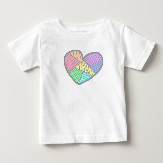 かわいいハートシャツ ベビーTシャツ (正面)