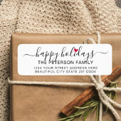 かわいいハートスクリプトハッピーホリデー差出人住所 ラベル