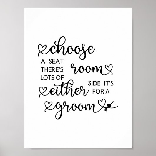 かわいいハートスクリプト座席のゲイを選択結婚 ポスター (正面)