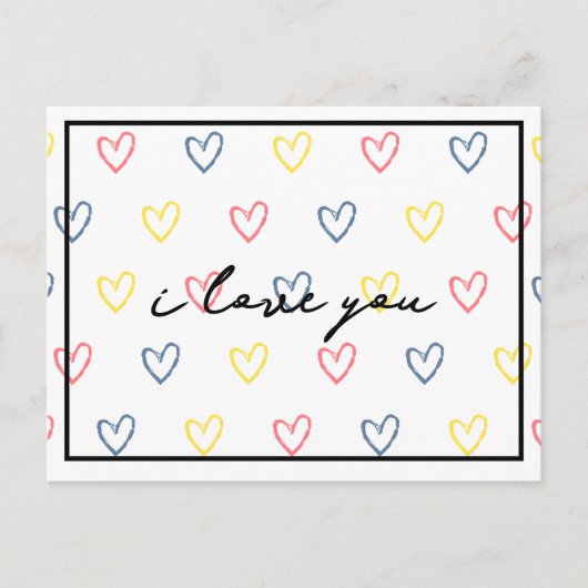 かわいいハートスタイル1 ポストカード (正面)