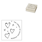 かわいいハートスターズモダンドードルカスタム本 ラバースタンプ (押印)