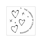 かわいいハートスターズモダンドードルカスタム本 ラバースタンプ (インプリント)