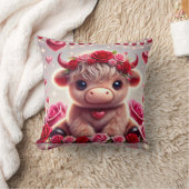 かわいいハートズハイランドカウバレンタイン クッション (ブランケット)