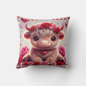 かわいいハートズハイランドカウバレンタイン クッション (裏面)