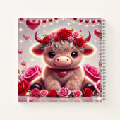 かわいいハートズハイランドカウバレンタイン ノートブック (裏面)