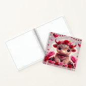 かわいいハートズハイランドカウバレンタイン ノートブック (内部)