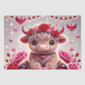 かわいいハートズハイランドカウバレンタイン 薄葉紙 (正面)