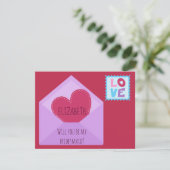 かわいいハートテーマブライドメイド提案 招待状 (スタンド正面)