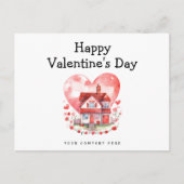 かわいいハートハウスバレンタインデー実在エテート シーズンポストカード (正面)