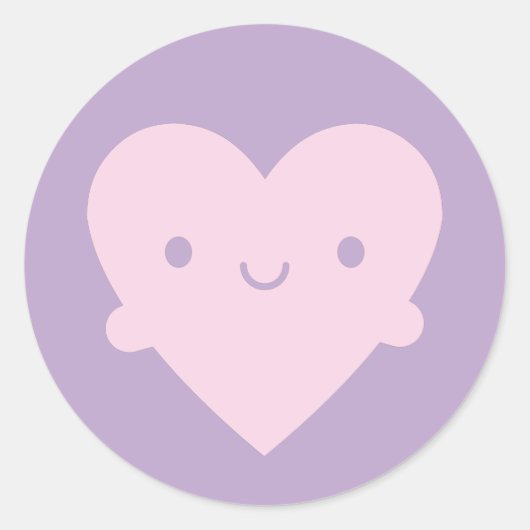 かわいいハートハグ ラウンドシール (正面)