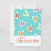 かわいいハートハッピーバレンタインデーカード 招待状 (正面)