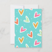 かわいいハートハッピーバレンタインデーカード 招待状 (裏面)