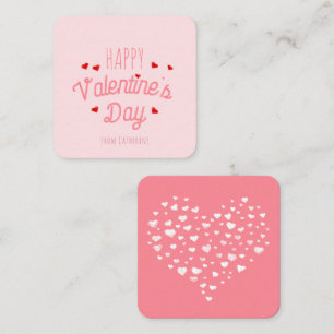 かわいいハートハッピーバレンタインデーピンク ノートカード