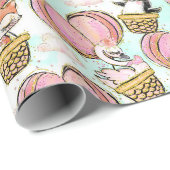 かわいいハートバルーンバレンタイン動物を愛で ラッピングペーパー (ロールコーナー)