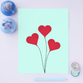 かわいいハートバルーン チラシ (シングル)