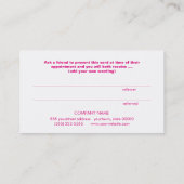 かわいいハートバレンタインのプロモーション紹介カード 紹介カード (裏面)