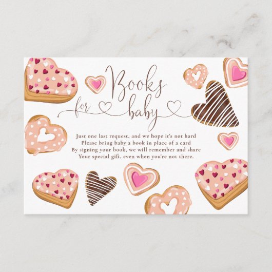 かわいいハートバレンタインデートベビー用の本 エンクロージャーカード (正面)