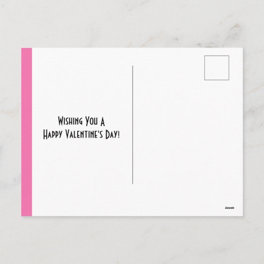 かわいいハートバレンタインデー シーズンポストカード (裏面)