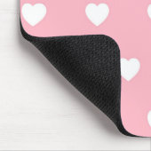 かわいいハートバレンタイン愛ピンクと白のハート マウスパッド (コーナー)