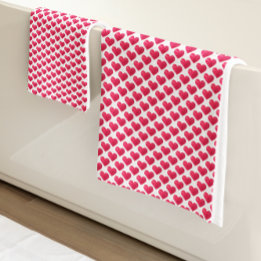 かわいいハートバレンタイン水の色シンプルのパターン バスタオルセット