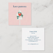 かわいいハートバードハウススクエアビジネスカード スクエア名刺 (正面/裏面)