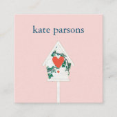 かわいいハートバードハウススクエアビジネスカード スクエア名刺 (正面)