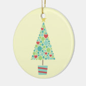 かわいいハートパステルモダンクリスマスツリー セラミックオーナメント (左)